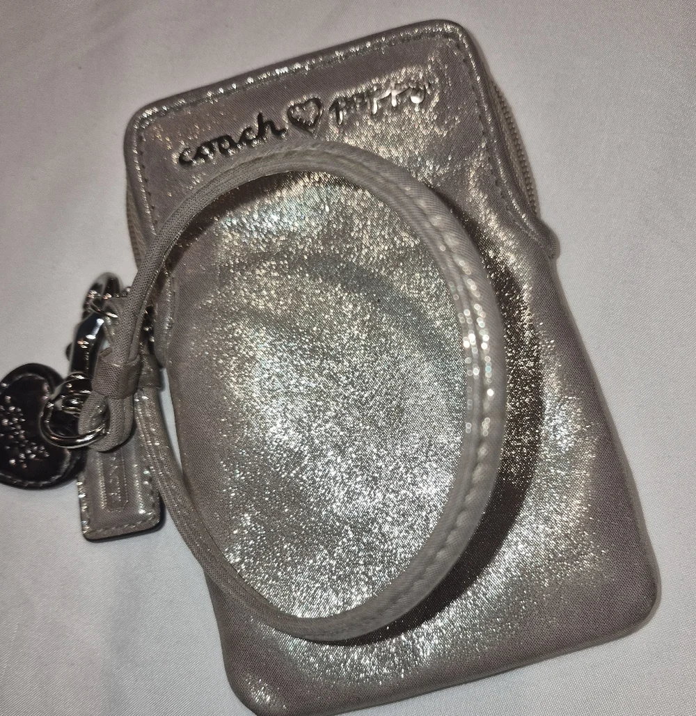 Y2K Coach Poppy Wristlet Phone Case - Gold Shimmer